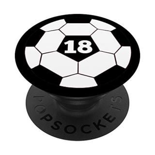 Soccer Ball Player Number #18 PopSockets PopGrip Swappable Grip for Phones & Tab
