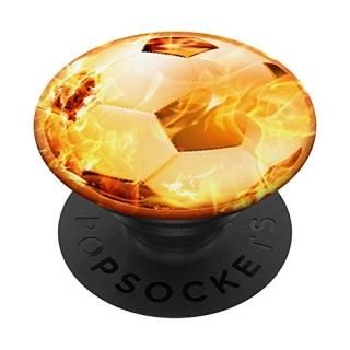 Soccer Ball Fire Gift Football Futbol Gol Goal Kick Forward PopSockets Grip and 