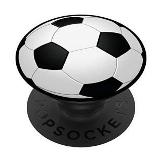 Soccer Fans Gift For Boys Girls Black White Soccer Ball PopSockets Grip and Stan