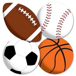 Go Fight Win - Sports - Basketball Baseball Football & Soccer Ball Decorations D