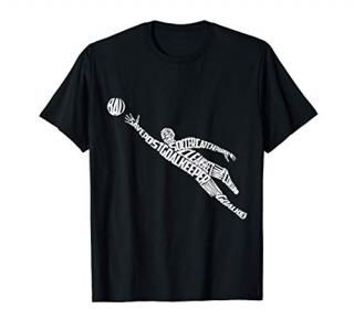 Soccer Goalkeeper Typography with Goalkeeping Terms T-Shirt