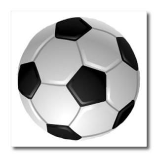 3dRose ht_6254_1 Soccer Ball Iron on Heat Transfer for White Material 8 by 8-Inc