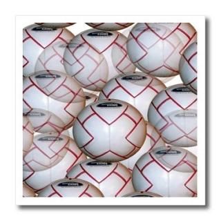 3dRose ht_907_1 Soccer Balls Ball Iron on Heat Transfer for White Material 8 by 