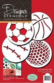 Designer Stencils C218 Large Sports Ball Cookie Stencils Basketball - Golf - Soc