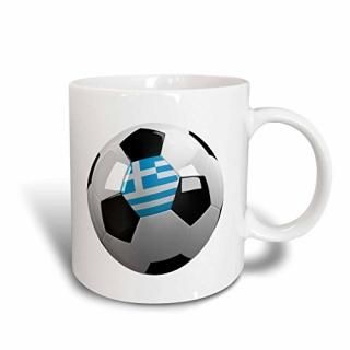 330ml - 3dRose mug_157028_1 Soccer Ball with The National Flag of Greece on It G