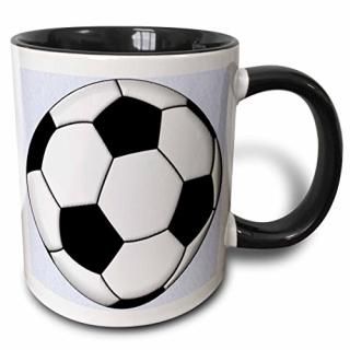 3dRose Soccer Ball Champ Two Tone Black Mug 330ml Black/White