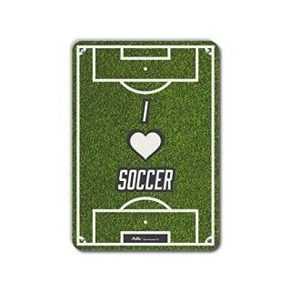 PetKa Signs and Graphics PKSC-0093-NA_10x14IHeart Soccer Aluminum Sign 10 x 14 W