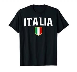 Italia T-Shirt Italy Patriotic Scudetto Flag Emblem Crest