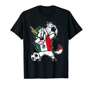 Dabbing Unicorn Mexico Soccer Tshirt Mexican Football Tee