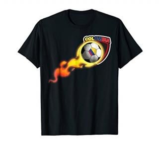 Colombia Pelota en Llamas Soccer Futbol Tshirt