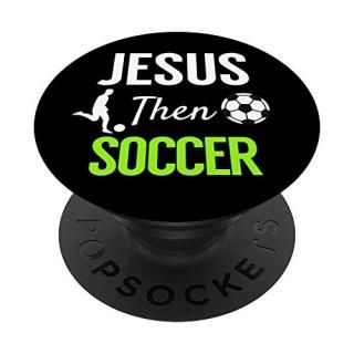 Jesus Then Soccer Spiritual Christian Futbol Club PopSockets Grip and Stand for 