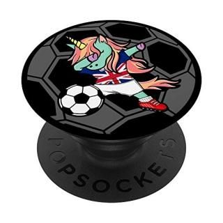 Unicorn Dabbing Soccer United Kingdom UK Football Lover Gift PopSockets Grip and