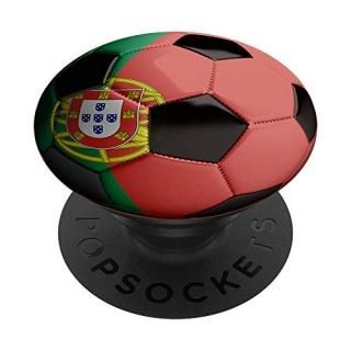 Portugal Flag Football Soccer Ball PopSockets PopGrip Swappable Grip for Phones 