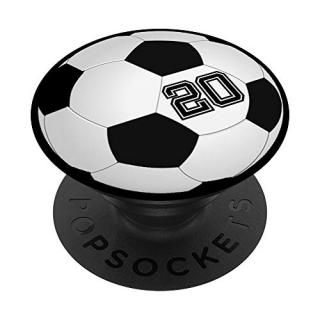 Soccer Player #20 Jersey No 20 Football Ball Gadget Gift PopSockets Grip and Sta