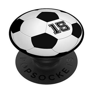 Soccer Player #15 Jersey No 15 Football Ball Gadget Gift PopSockets Grip and Sta