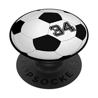 Soccer Player #34 Jersey No 34 Football Ball Gadget Gift PopSockets Grip and Sta