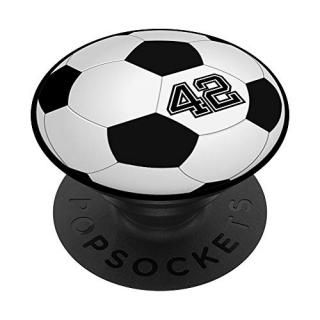 Soccer Player #42 Jersey No 42 Football Ball Gadget Gift PopSockets Grip and Sta