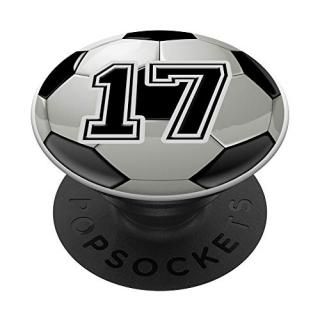 Personalized Soccer Ball Jersey Number 17 seventeen PopSockets PopGrip Swappable