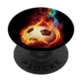 Flaming Soccer Ball Football UK Sports Fan PopSockets PopGrip Swappable Grip for