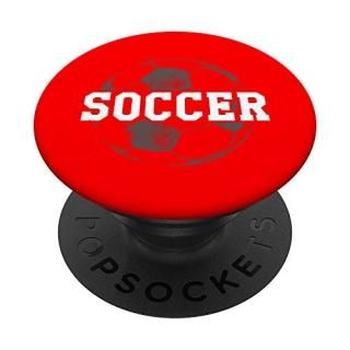 Red Soccer Design Phone Accessory PopSockets Grip and Stand for Phones and Table