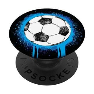 Soccer Ball with Blue Graffiti Paint Gift PopSockets PopGrip Swappable Grip for 