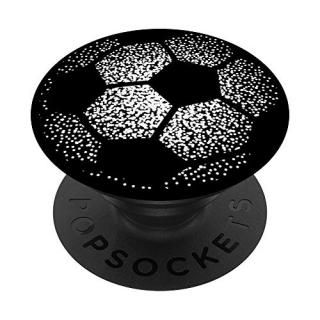 Soccer Ball Pixel Art on Black for Boys or Girls PopSockets Grip and Stand for P