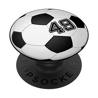 Soccer Player #49 Jersey No 49 Football Ball Gadget Gift PopSockets Grip and Sta