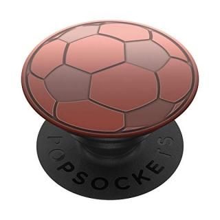 Golden Rose Pink Soccer Ball On Dark Pink PopSockets PopGrip Swappable Grip for 