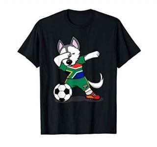 Dabbing Husky South Africa Soccer South African Football T-Shirt