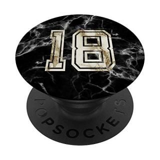Number 18 Brown Black - Basketball Football Soccer Baseball PopSockets PopGrip S