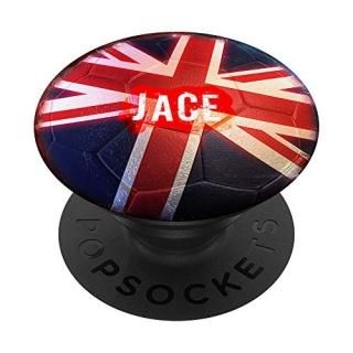 Football Soccer Personalized Jace United Kingdom Flag PopSockets PopGrip Swappab