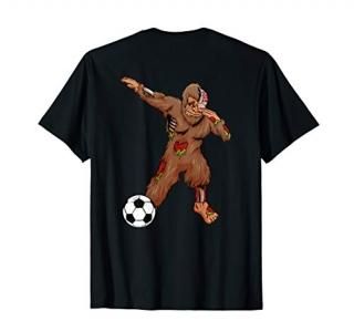 Dabbing Zombie Bigfoot Halloween Soccer Costume Football T-Shirt