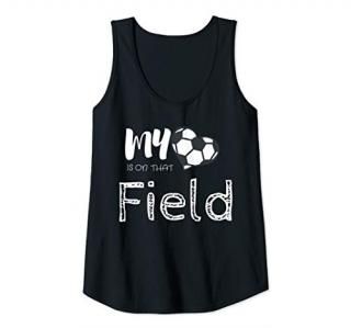 Womens My Heart Is On That Soccer Field Funny Soccer Mom Tank Top