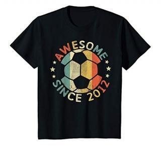 Kids Awesome Since 2012 7th Birthday 7 Year Old Soccer Player T-Shirt