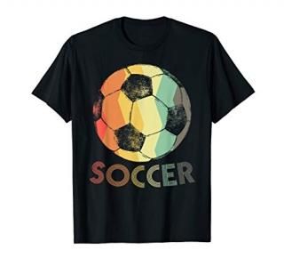 Soccer Ball with Vintage Retro Colors Fashion Design Graphic T-Shirt