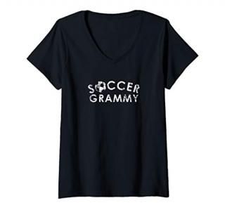 Womens Soccer Grammy Cool Team Player Fan Gift V-Neck T-Shirt