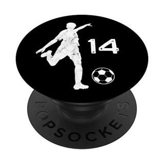 #14 Number 14 Soccer Gifts for Teams Teens Kids Futbol PopSockets PopGrip Swappa