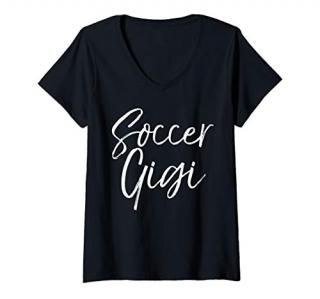 Womens Cute Soccer Grandmother Matching Family Gifts Soccer Gigi V-Neck T-Shirt