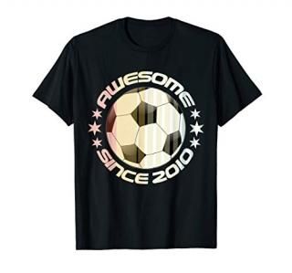 Awesome Since 2010 10th Birthday 10 Year Old Soccer Player T-Shirt