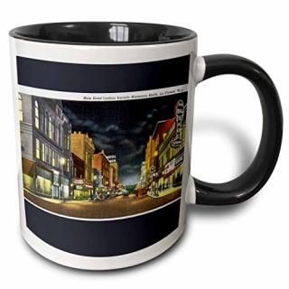 330ml Two-Tone Black Mug - 3dRose mug_170928_4 Main Street Towards Minnesota Blu