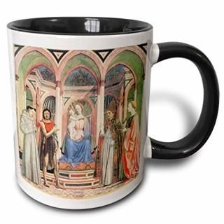 3dRose Madonna and Child with Saints by Domenico Veneziano Two Tone Black Mug 33