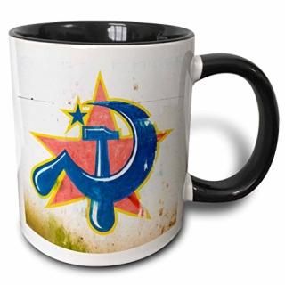 330ml Two-Tone Black Mug - 3dRose mug_71315_4 Symbol of Communist Party Kochi Ke