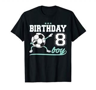 Dabbing Soccer Birthday Shirt - 8 Years Old 8th B-day Tee T-Shirt