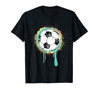 Soccer Ball with Vintage Retro Graffiti Paint Design Graphic T-Shirt