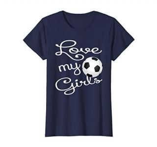 Womens I Love My Girls Soccer Futbol Shirt for Mom-Cute Soccer Mom T-Shirt