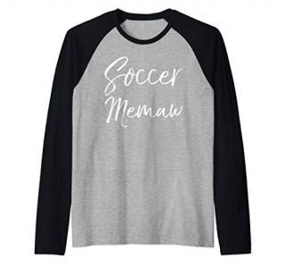 Cute Soccer Grandmother Matching Family Gifts Soccer Memaw Raglan Baseball Tee