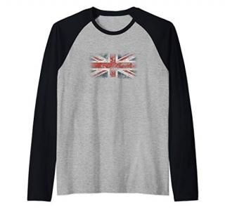 United Kingdom Flag British Union Jack UK Flags Men Women Raglan Baseball Tee