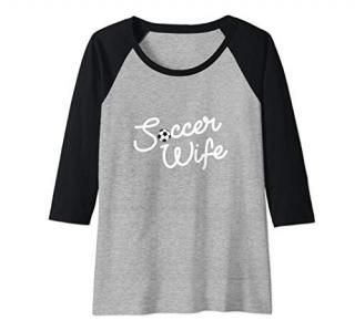 Womens Soccer Wife Woman Girl Cute Script Game Day Love Graphic Raglan Baseball 