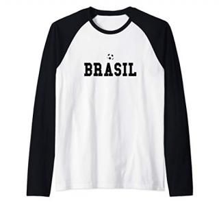 Brasil Futebol Design Brazil Soccer Football Raglan Baseball Tee