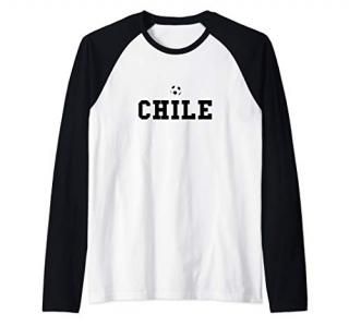 Chile Futbol Soccer Football Design Raglan Baseball Tee